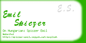 emil spiczer business card